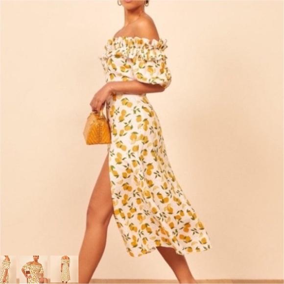 Reformation Marley Dress Lemonade NWT - Picture 2 of 13